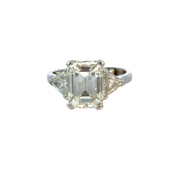 Large Diamond Emerald Cut Ring