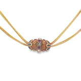 Antique Victorian Muff Chain with Mosaic Slider in 18ct Yellow Gold
