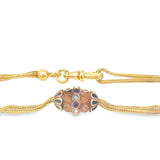 Antique Victorian Muff Chain with Mosaic Slider in 18ct Yellow Gold