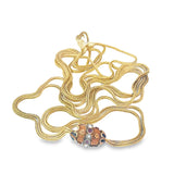 Antique Victorian Muff Chain with Mosaic Slider in 18ct Yellow Gold