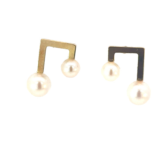 Akoya Pearl Earrings with Gold