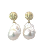 Large Baroque Pearl Drop Earrings