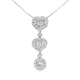 Three Tier Diamond Pendant  in 18ct White Gold