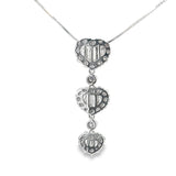 Three Tier Diamond Pendant  in 18ct White Gold