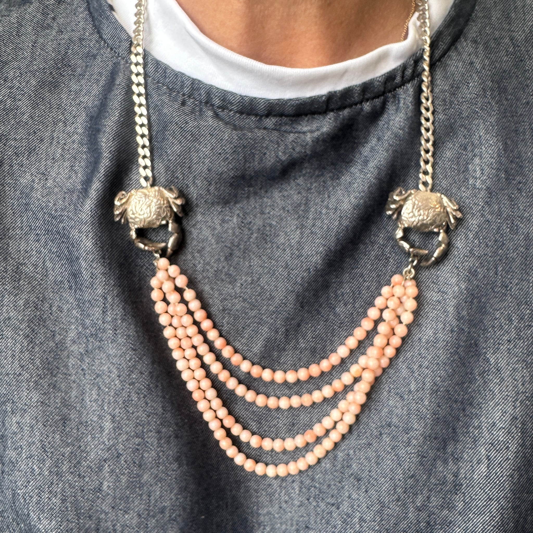 Coral Karen Walker Necklace in Stirling Silver – Jems of Remuera