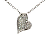 Diamond Heart Necklace in 18ct White Gold