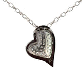 Diamond Heart Necklace in 18ct White Gold