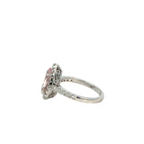 Pear Morganite Diamond Ring in 18ct White Gold