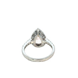 Pear Morganite Diamond Ring in 18ct White Gold