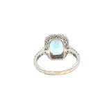 Radiant Cut Aquamarine Diamond Ring - 3.32cts
