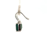 Green Tourmaline Drop Earrings in 18ct White Gold