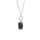 Green Tourmaline Drop Necklace in 18ct White Gold