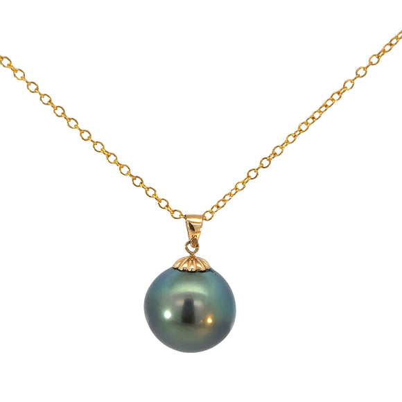 Tahitian Pearl 9ct Yellow Gold Necklace