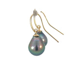 Tahitian Pearl Drop Earrings in 9ct Yellow Gold