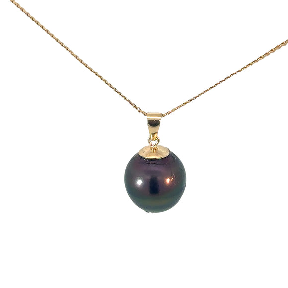 Tahitian Pearl Pendant in 9ct Yellow Gold