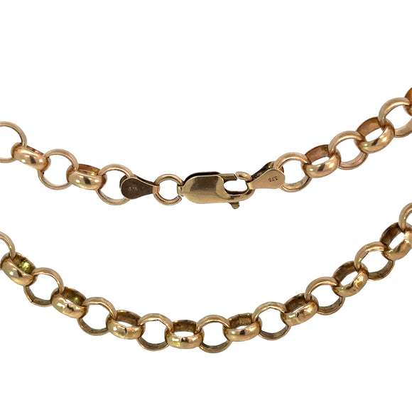 Heavy Belcher Chain Necklace in 9ct Yellow Gold