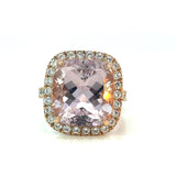 Morganite Diamond Ring in 9ct Rose Gold