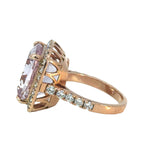 Morganite Diamond Ring in 9ct Rose Gold