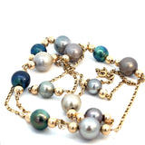 Gambian Tahitian Pearl Necklace in 14ct Yellow Gold