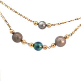 Gambian Tahitian Pearl Necklace in 14ct Yellow Gold