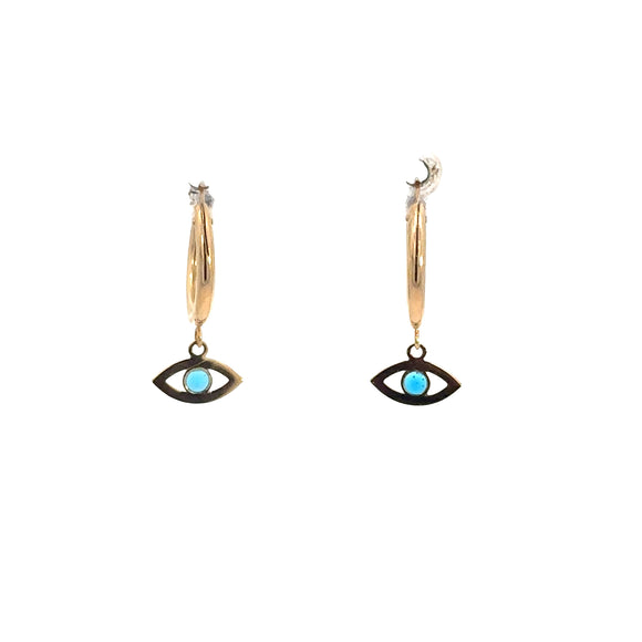 Evil Eye Huggie Earrings