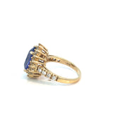 Tanzanite Diamond Cluster Ring in 14ct Yellow Gold