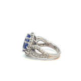 Tanzanite Diamond Cluster Ring in 14ct White Gold