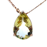 Lemon Quartz Pear Pendant