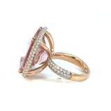 Morganite Pave Diamond Cocktail Ring