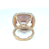 Morganite Pave Diamond Cocktail Ring