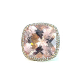 Morganite Pave Diamond Cocktail Ring