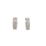 Triple Row Diamond Huggie Earrings