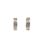 Triple Row Diamond Huggie Earrings