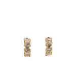 Mixed Cut Diamond Huggie Earrings
