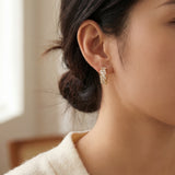 Mixed Cut Diamond Huggie Earrings