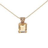 Citrine Pendant- Emerald Cut