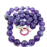 Amethyst Bead Necklace with Rubies