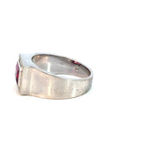 Unisex Rubilite and Diamond Signet Ring