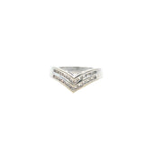 V-Shape Diamond Ring - 14ct White Gold