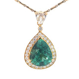 Pear Cut Tourmaline Diamond Necklace