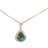 Pear Cut Tourmaline Diamond Necklace