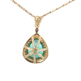 Pear Cut Tourmaline Diamond Necklace