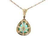 Pear Cut Tourmaline Diamond Necklace