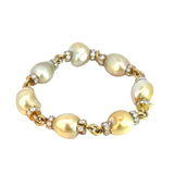 Bunda Golden South Sea Pearl Diamond Bracelet