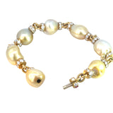 Bunda Golden South Sea Pearl Diamond Bracelet