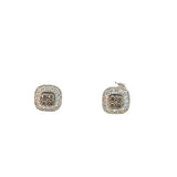 Diamond Cushion Cluster Earrings