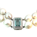 Baroque Pearl Diamond Aquamarine Necklace