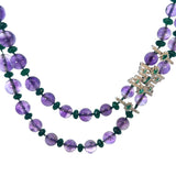 Amethyst Emerald Diamond Necklace