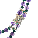 Amethyst Emerald Diamond Necklace