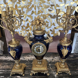 Antique French Ormolu Clock with Garnitures